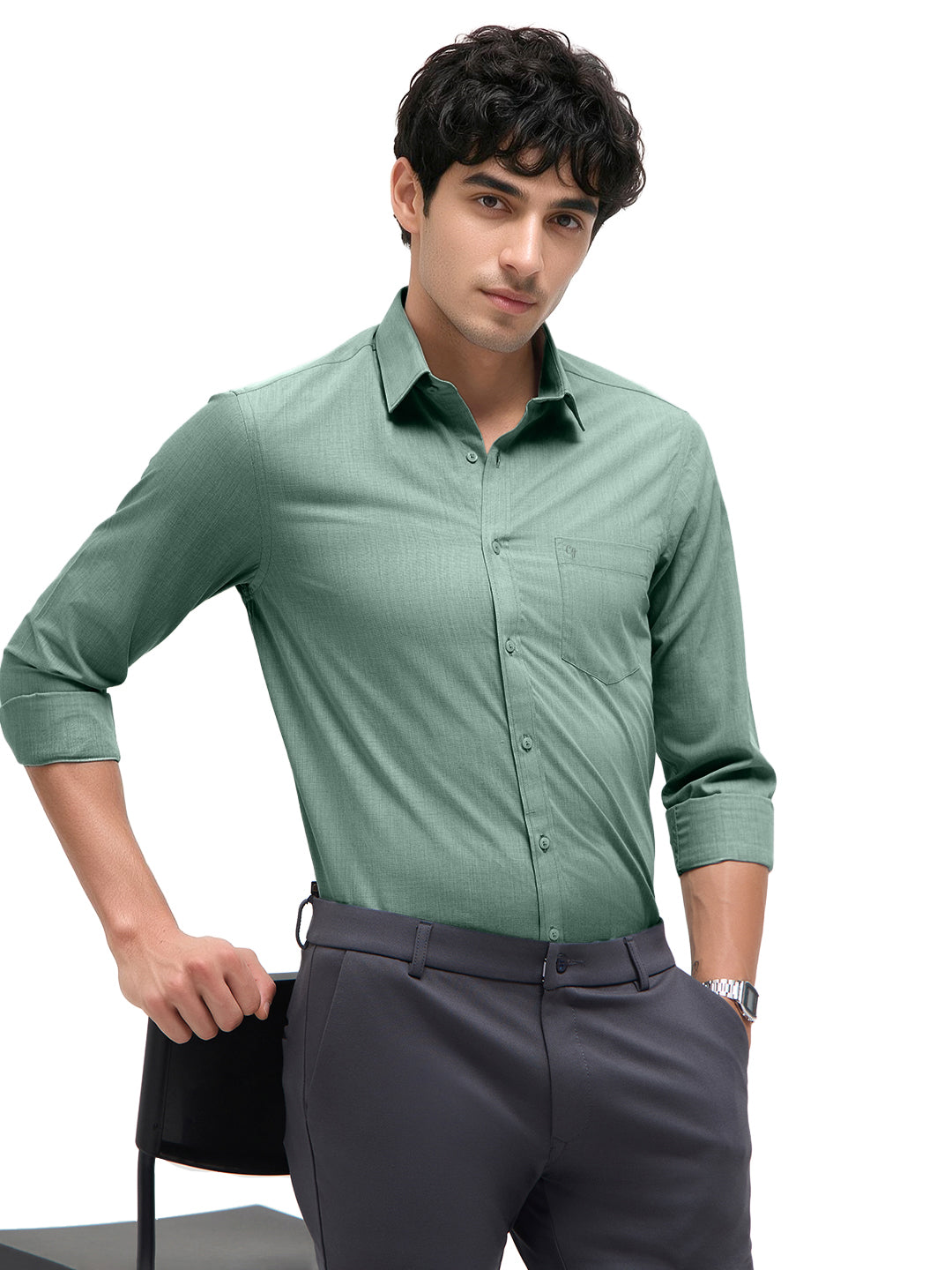 Ice Mint Plain Formal Shirt