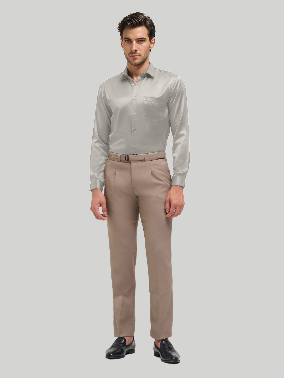 Cloud Mist Plain Satin Formal Shirt