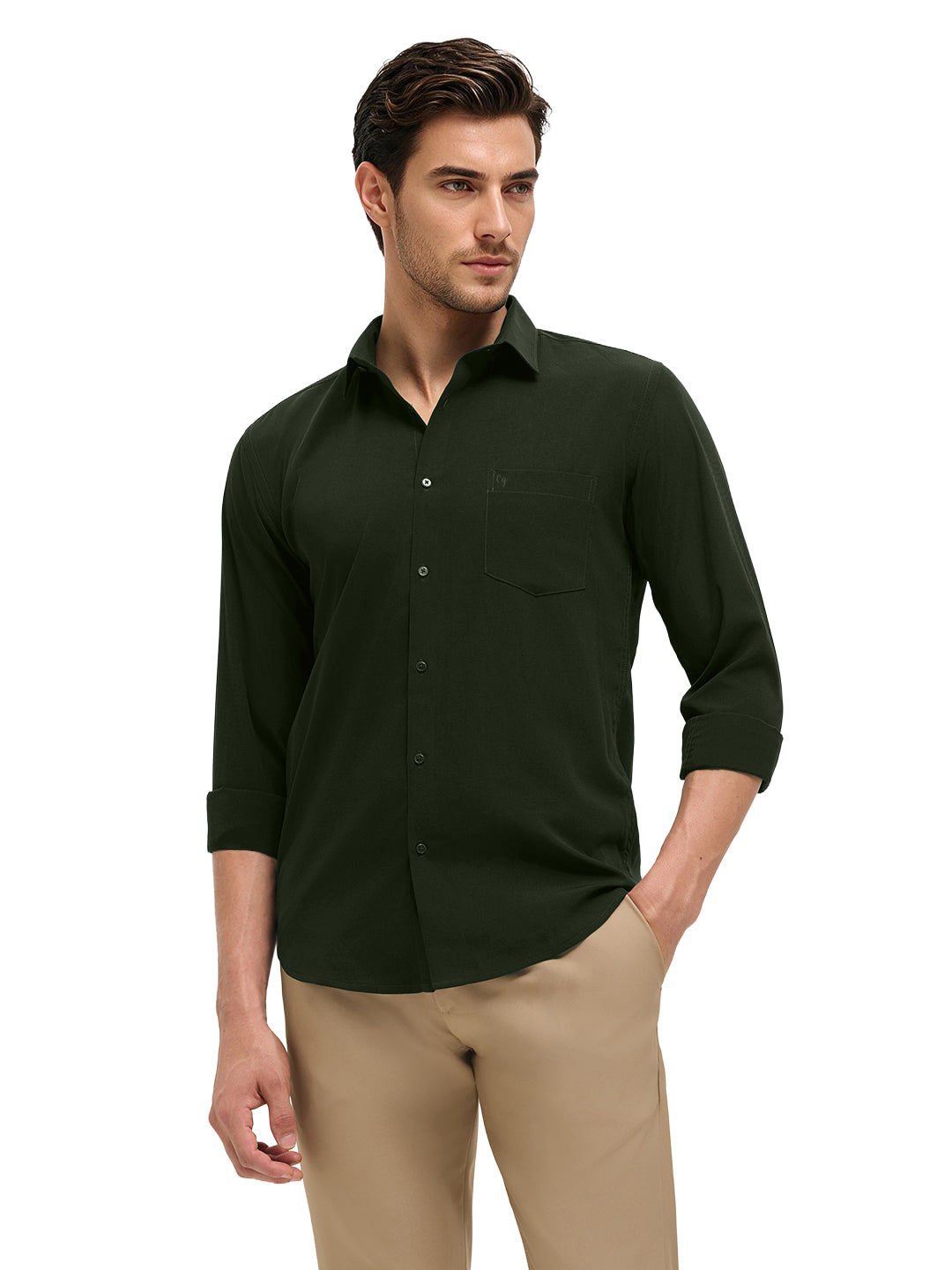 Evergreen Forest Plain Casual Shirt