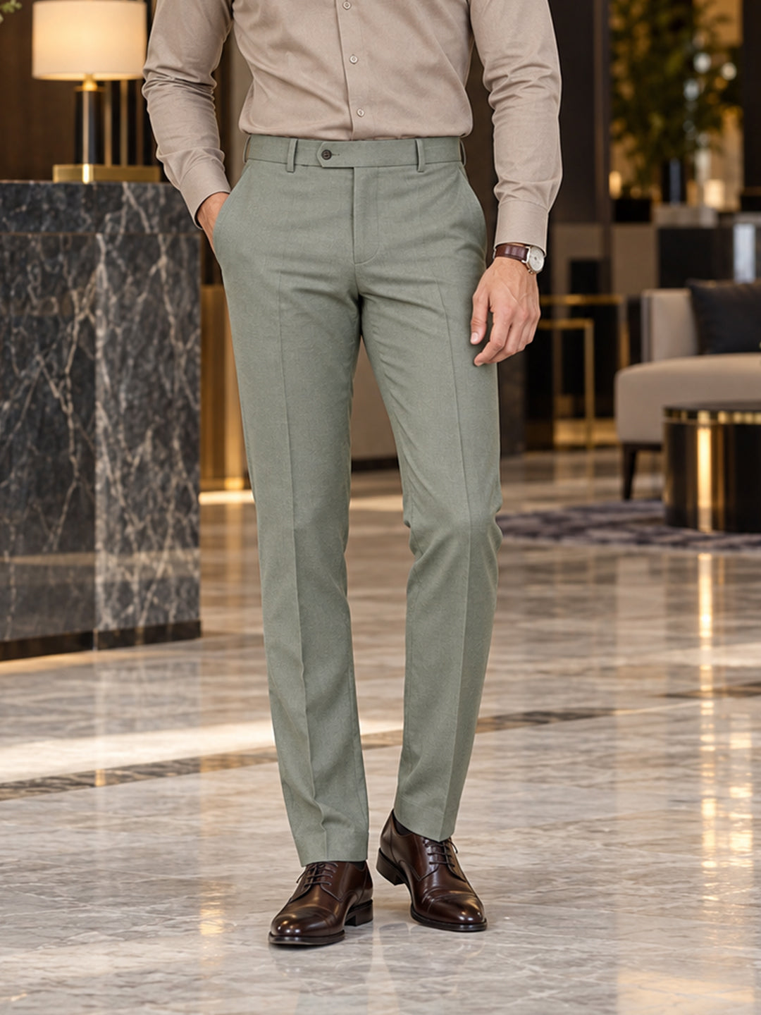 Light Pista Solid Formal Trousers