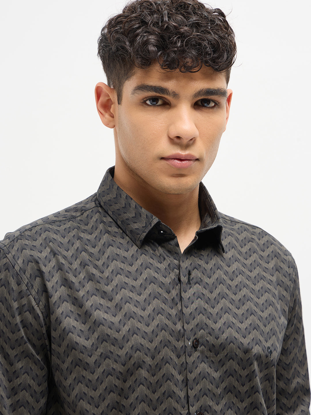 Cocoa Brown Abstract Printed Casual Shirt