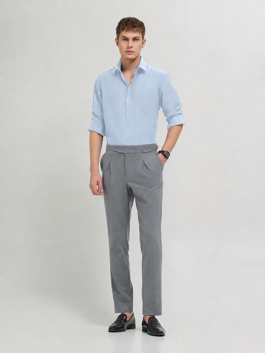 Pale Sky Blue Plain Formal Shirt