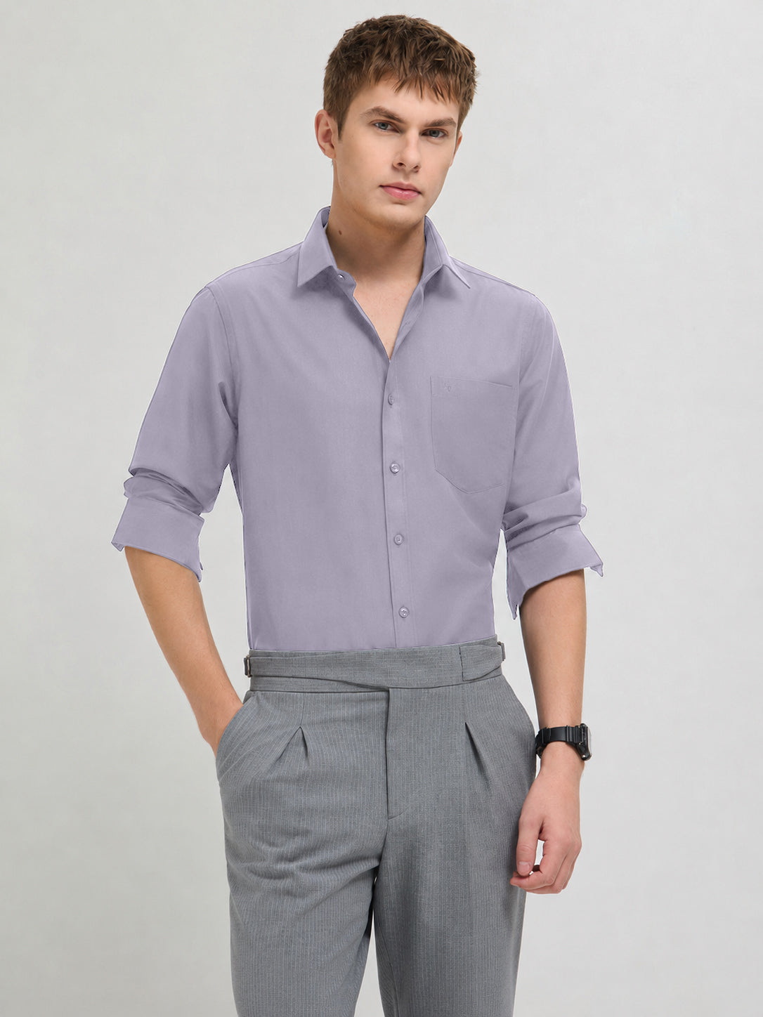 Misty Purple Plain Formal Shirt