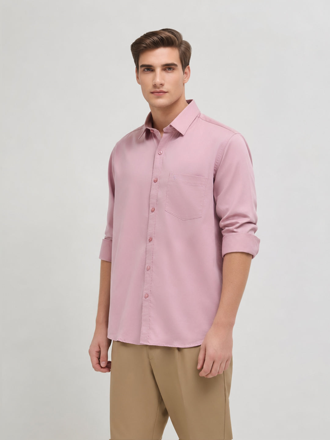 Mauve Orchid Plain Casual Shirt