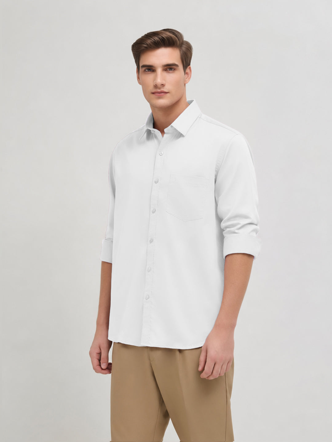 White Plain Casual Shirt