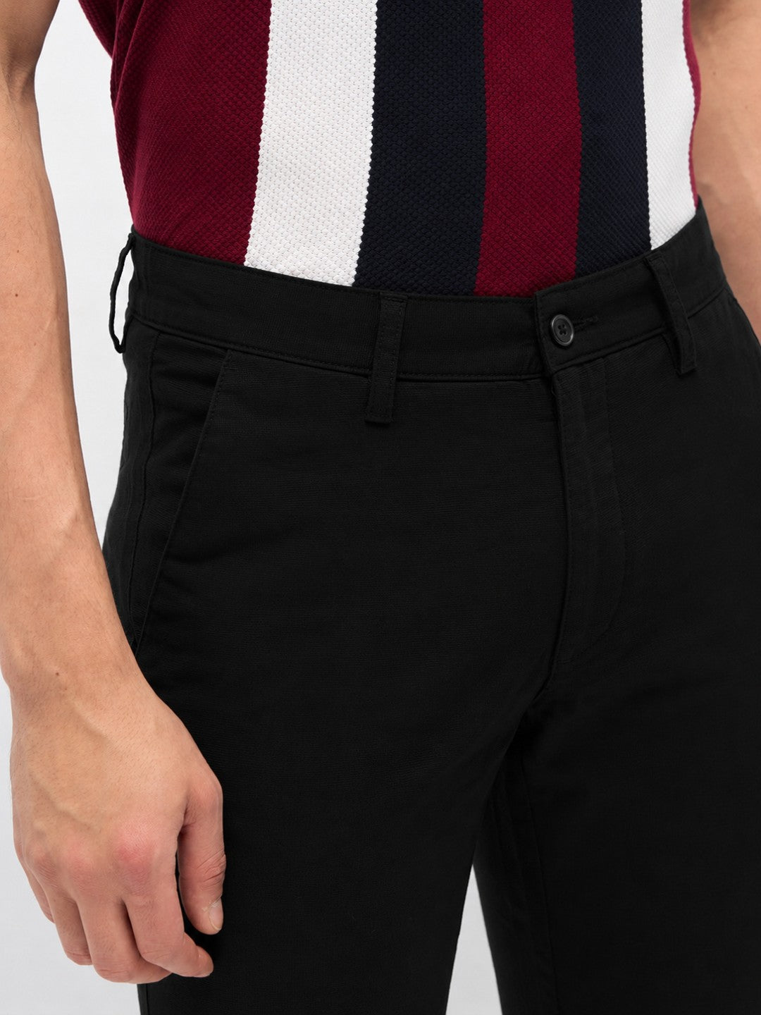Black Solid Casual Trousers