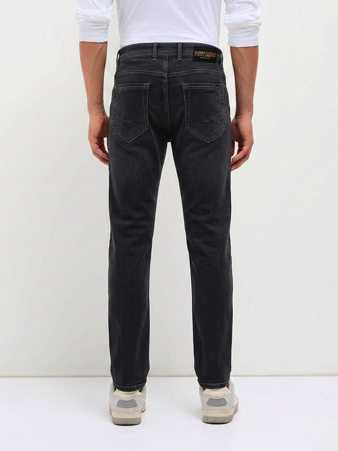 Dark Grey Casual Denim Trousers