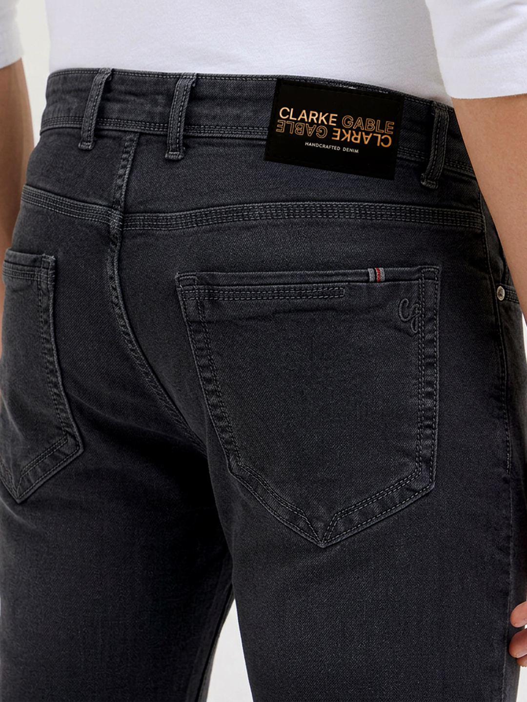 Dark Grey Casual Denim Trousers