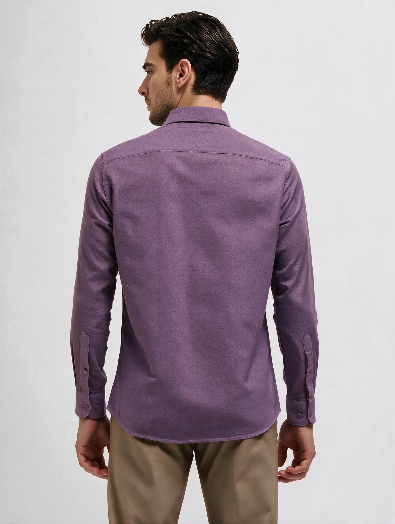 Deep Mauve Plain Casual Shirt