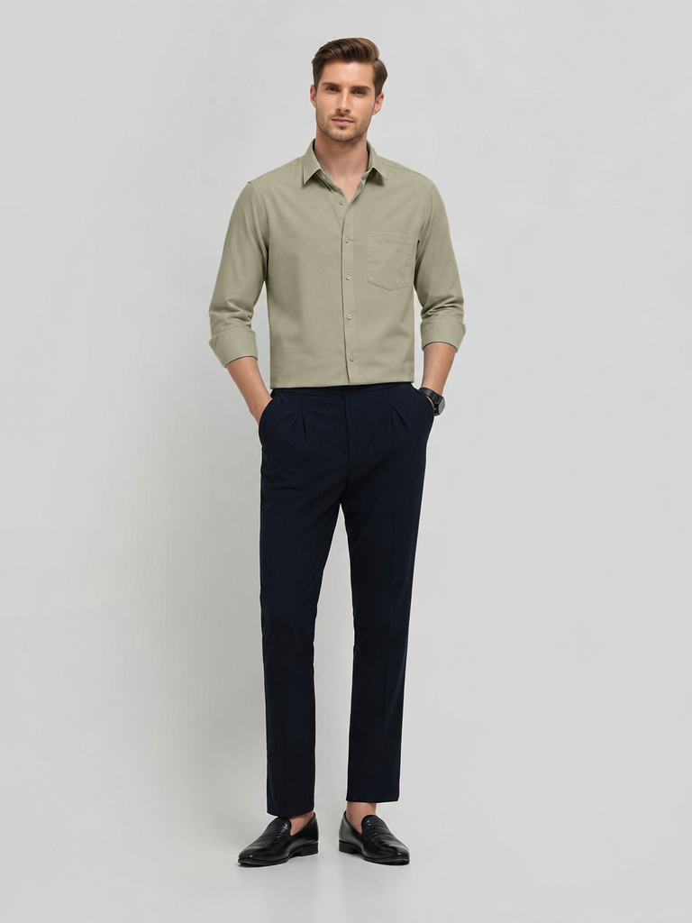 Light Sage Plain Formal Shirt