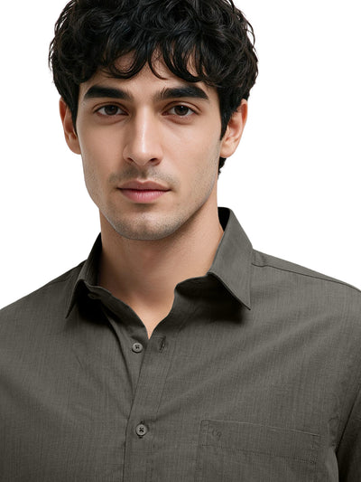 Steel Grey Plain Formal Shirt