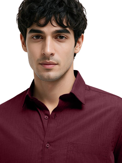 Mulberry Wine Plain Formal Shirt