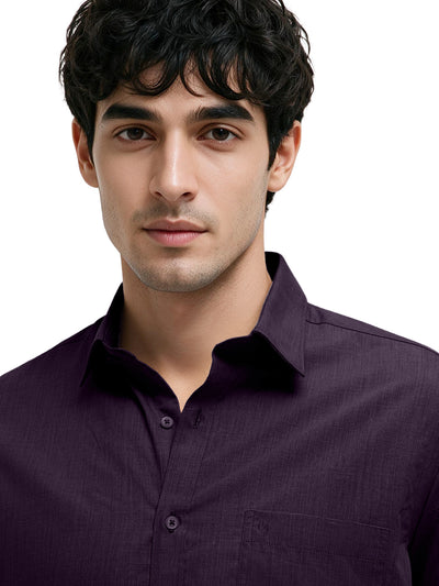 Royal Plum Plain Formal Shirt
