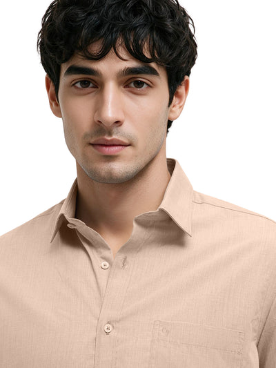 Classic Beige Plain Formal Shirt
