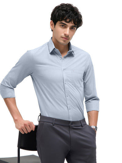 Silver Blue Plain Formal Shirt