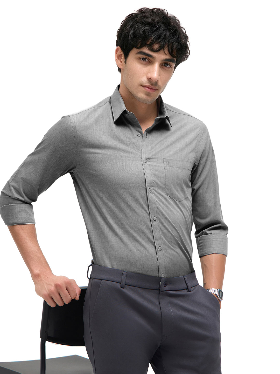 Silver Mist Plain Formal Shirt