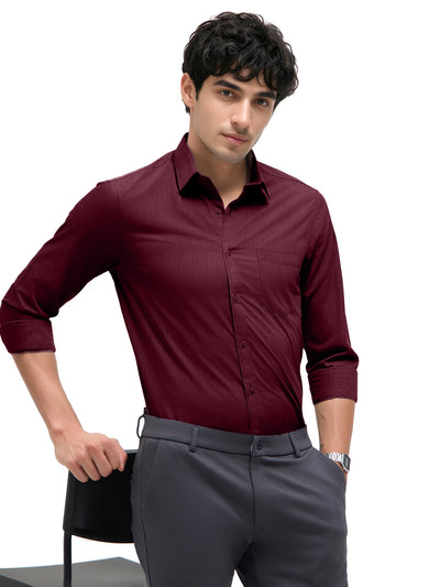 Mulberry Wine Plain Formal Shirt
