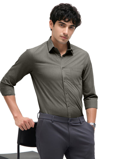 Steel Grey Plain Formal Shirt