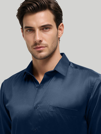 Ocean Crest Plain Satin Formal Shirt