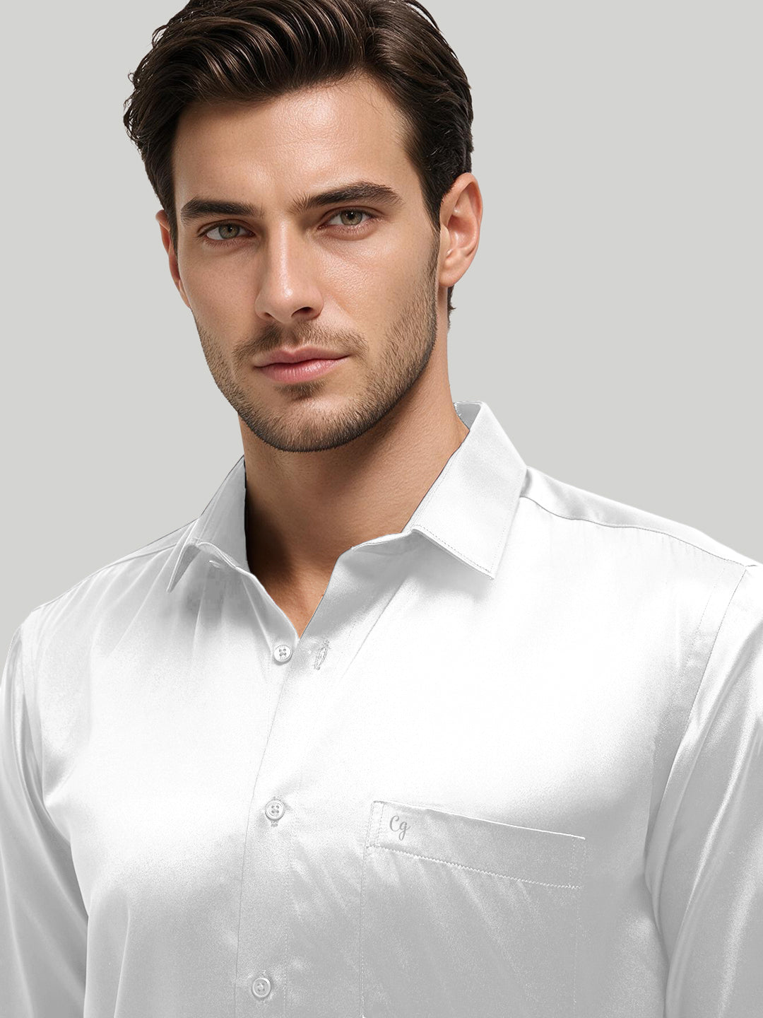 Pure Frost Plain Satin Formal Shirt