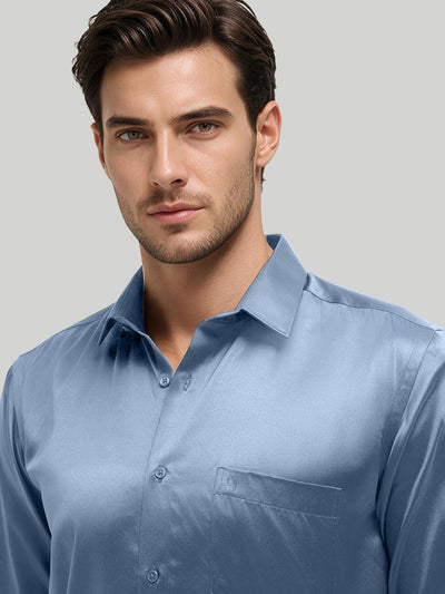 Polar Sky Plain Satin Formal Shirt