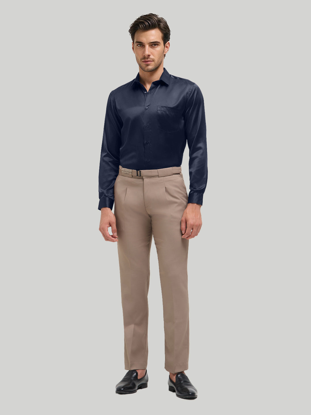 Shadow Indigo Plain Satin Formal Shirt
