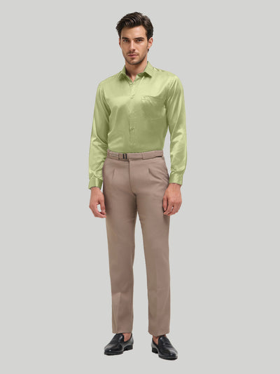 Olive Frost Plain Satin Formal Shirt
