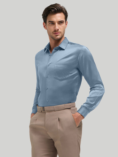 Polar Sky Plain Satin Formal Shirt
