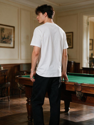 White Printed Crew Neck T Shirt