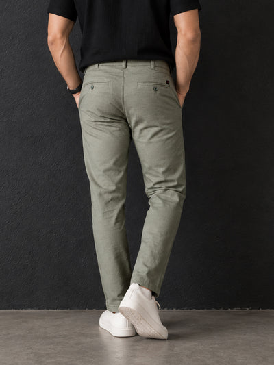 Silver Pista Solid Casual Trousers