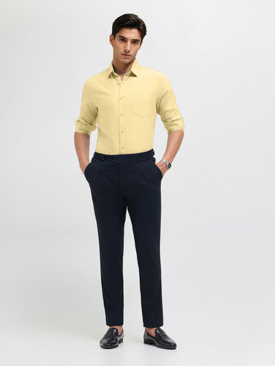 Pale Yellow Plain Formal Shirt
