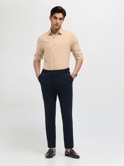 Ash Beige Plain Formal Shirt