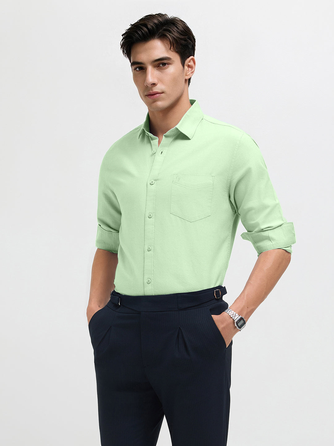 Seafoam Mint Plain Formal Shirt