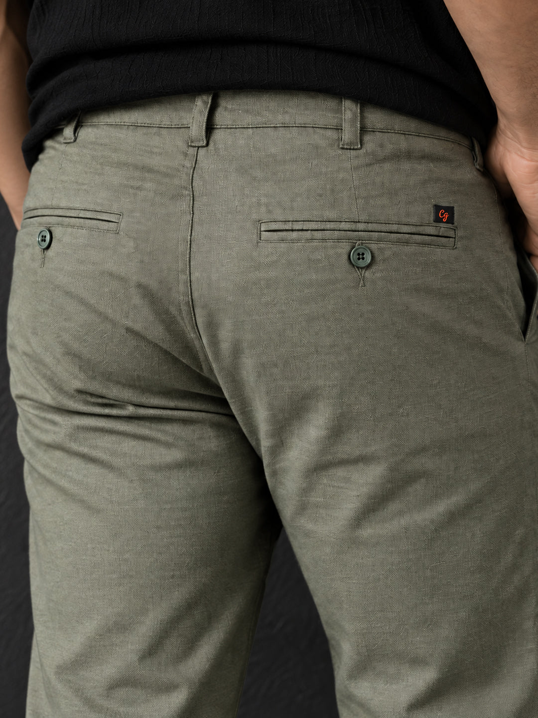 Silver Pista Solid Casual Trousers