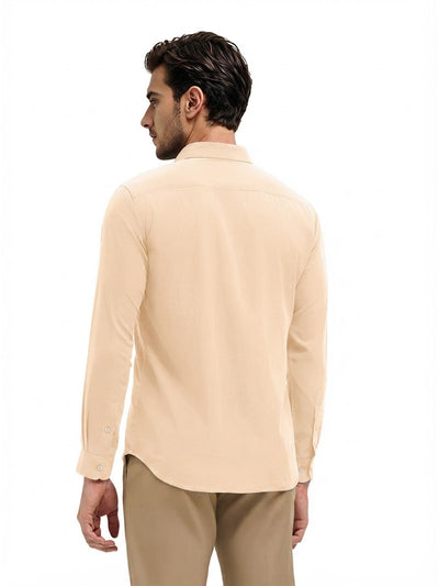 Ivory Sand Plain Casual Shirt