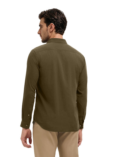 Olive Slate Plain Casual Shirt