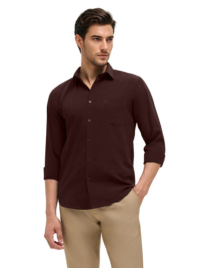 Merlot Wine Plain Casual Shirt