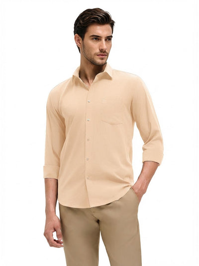 Ivory Sand Plain Casual Shirt