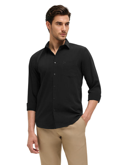 Onyx Black Plain Casual Shirt