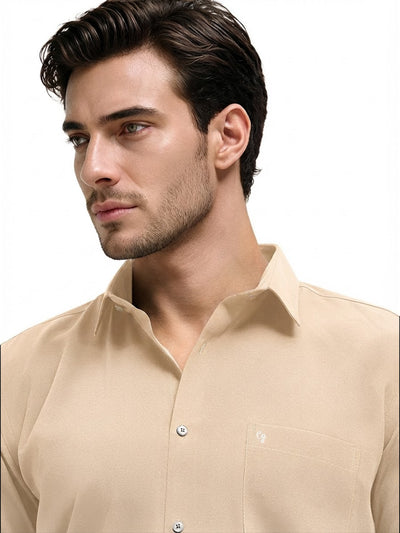 Ivory Sand Plain Casual Shirt