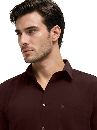 Merlot Wine Plain Casual Shirt