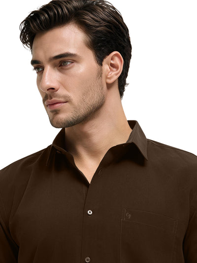 Ruby Brown Plain Casual Shirt