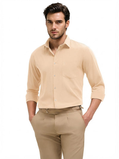 Ivory Sand Plain Casual Shirt