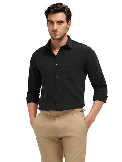 Onyx Black Plain Casual Shirt