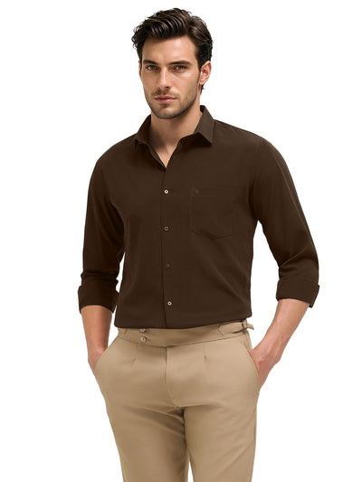 Ruby Brown Plain Casual Shirt