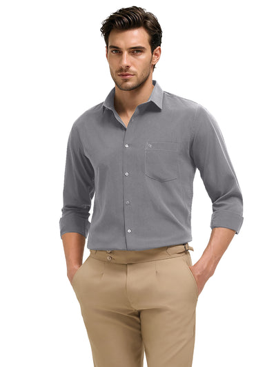 Glacier Blue Plain Casual Shirt