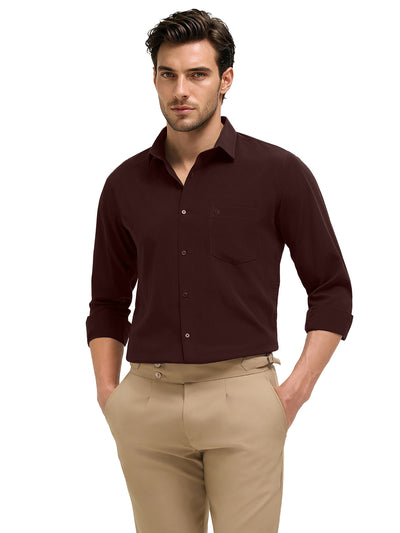 Merlot Wine Plain Casual Shirt