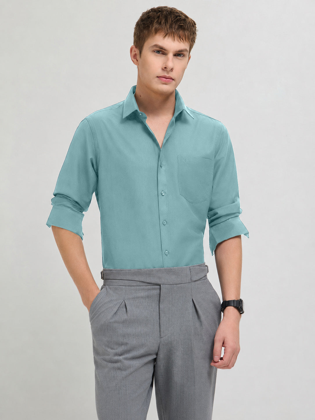 Aqua Sky Plain Formal Shirt