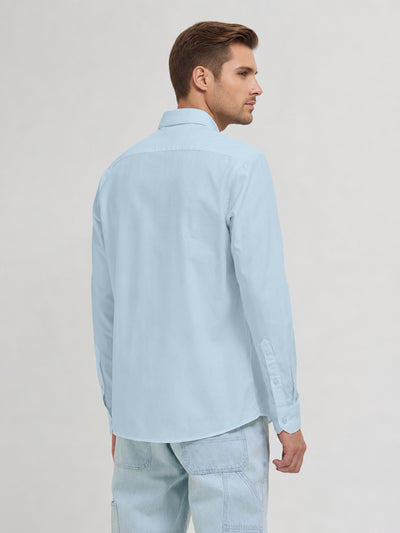 Aero Blue Plain Casual Shirt