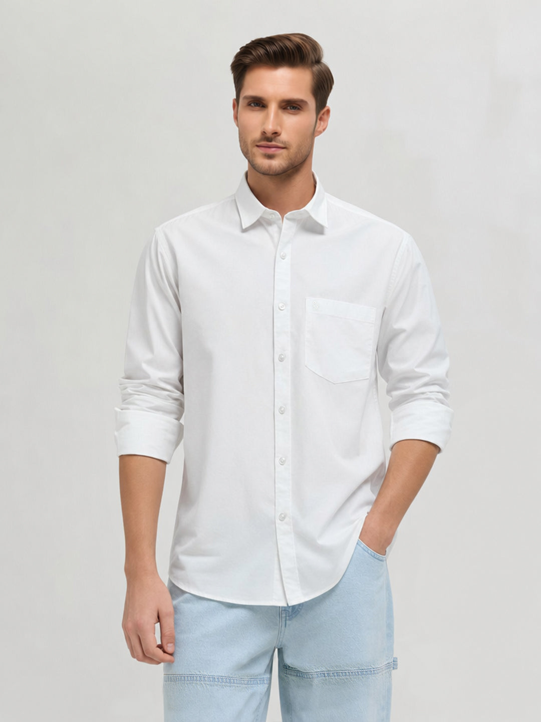 White Plain Casual Shirt